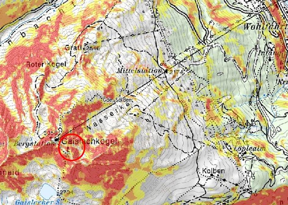 Tödliches Lawinenunglück im freien Skiraum im Bereich Wasserkar / Sölden
