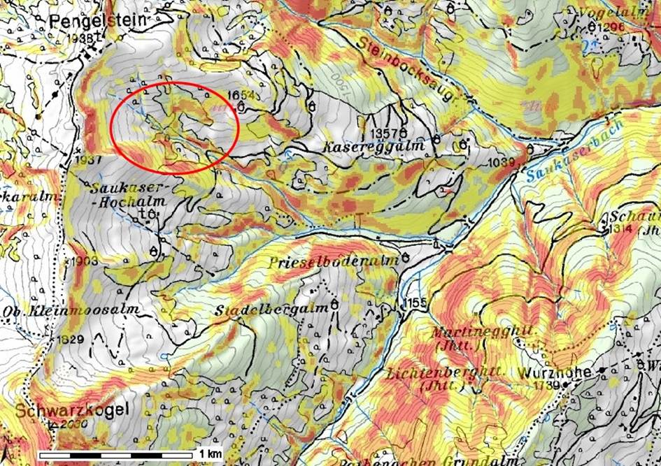 Lawinenunfall im Bereich des Saukasergrabens in den Kitzbüheler Alpen