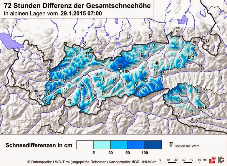 Heikle Lawinensituation v.a. in den neuschneereichen Regionen Nordtirols – einige Lawinenabgänge mit Personenbeteiligung und sehr gute Sprengerfolge