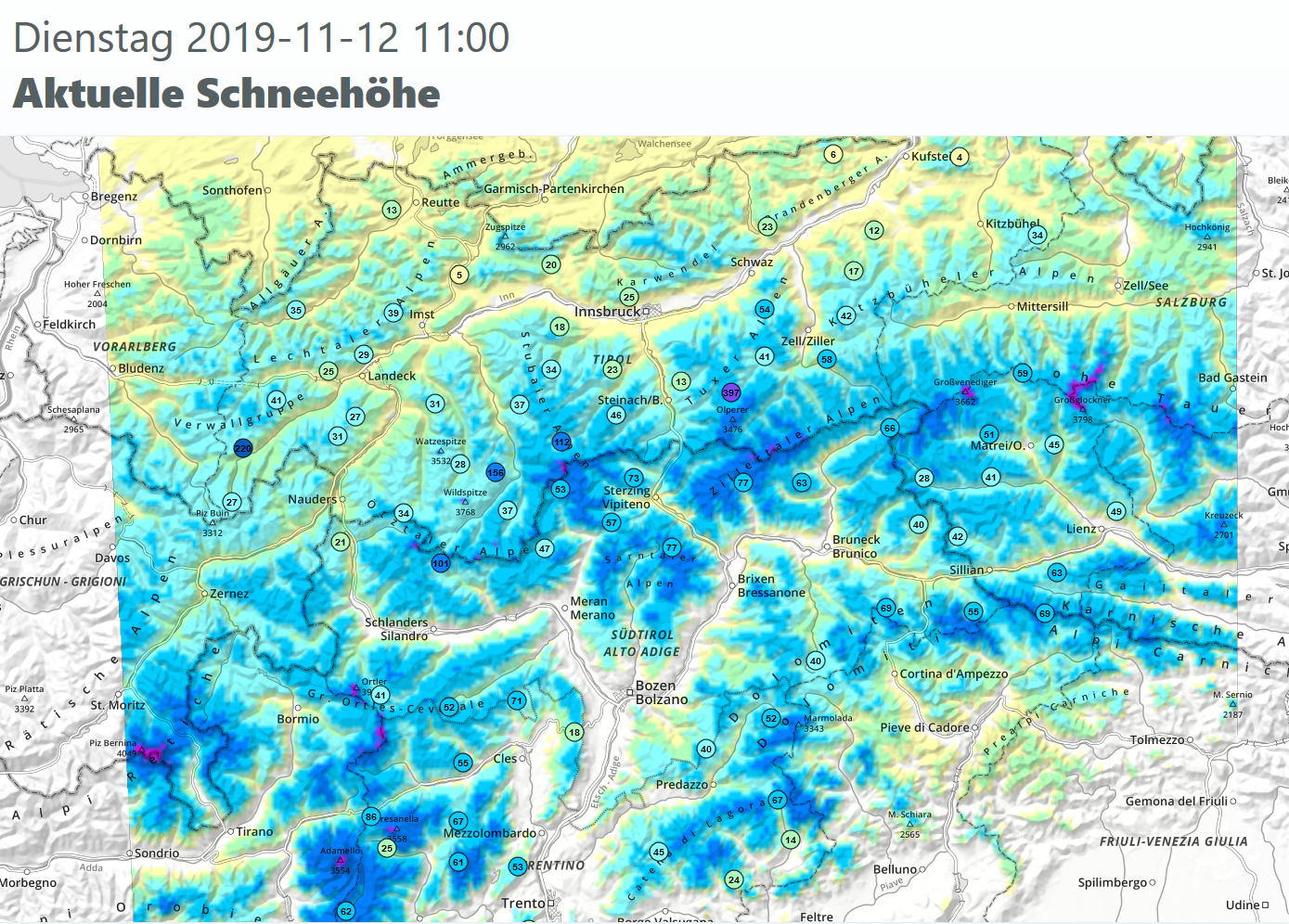 Ergiebiger Neuschnee in den nächsten Tagen: Anstieg der Lawinengefahr.