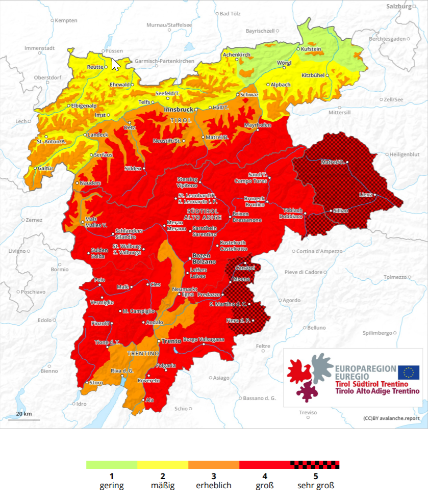 Sehr große Lawinengefahr in Osttirol