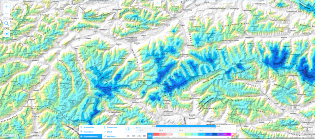 72h-Differenz der Schneehöhe 05.10.-08.10.2022