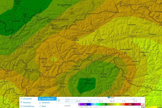 Ganz neu auf lawinen.report: Karte der (potentiellen) Schneefallgrenze. Hier jene vom 17.02.2022 06:00 Uhr Ganz neu auf lawinen.report: Karte der (potentiellen) Schneefallgrenze. Hier jene vom 17.02.2022 06:00 Uhr