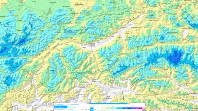 Neuschneeprognose von Freitag, 08.04. bis Sonntag, 10.04.2022. Während dieser Niederschläge lagerte sich vielerorts eine zum Teil auch recht ausgeprägte Schicht aus Graupelkörnern ab.