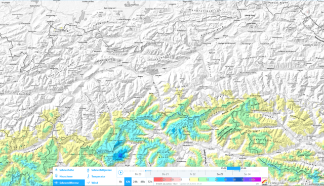 12h-Schneedifferenz 23.04. auf 24.04.2022