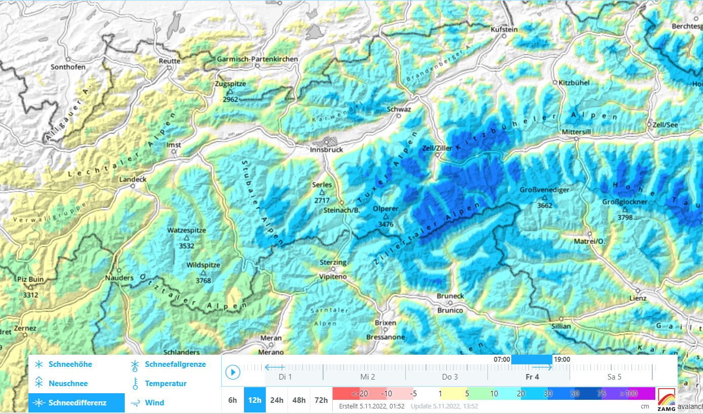 Im hochalpinen Gelände auf frische Triebschneepakete achten – zudem Lockerschnee- und Gleitschneerutsche