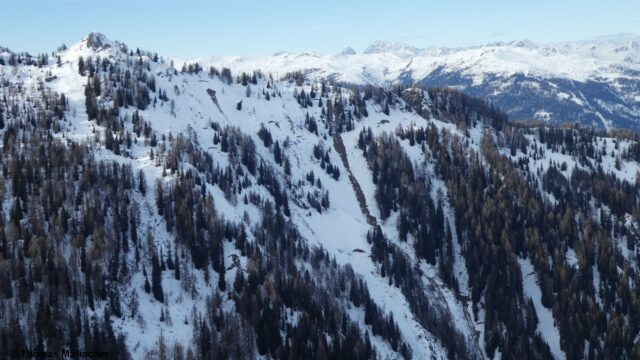 Am Karnischen Kamm: Gleitschneerutsche auf steilen Wiesenhängen. (Foto: 26.12.2022)
