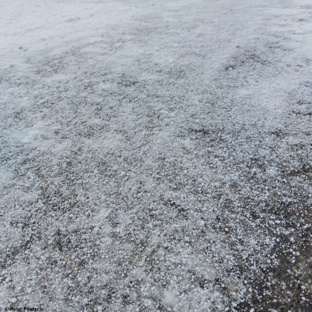 Ein oftmaliger Begleiter der vergangenen Schneefälle: Graupel. Venedigergruppe (Foto: 18.01.2023) Ein oftmaliger Begleiter der vergangenen Schneefälle: Graupel. Venedigergruppe (Foto: 18.01.2023)
