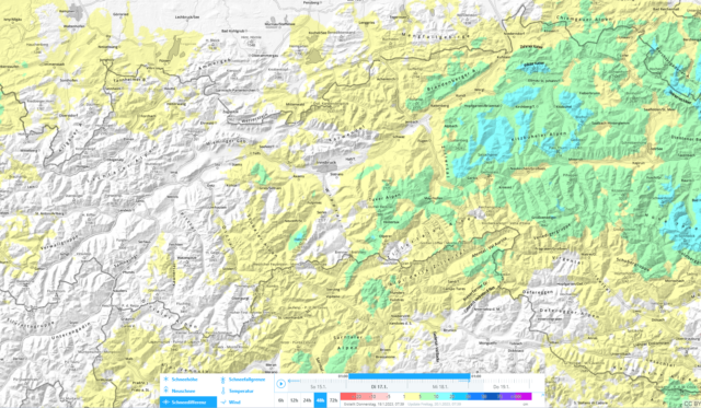 48h-Schneedifferenz vom 19.01.2023 48h-Schneedifferenz vom 19.01.2023