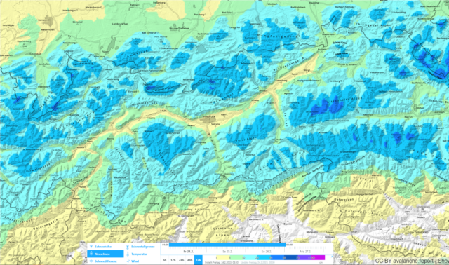 72h Neuschneeprognose 24.02.-26.02.2023 72h Neuschneeprognose 24.02.-26.02.2023