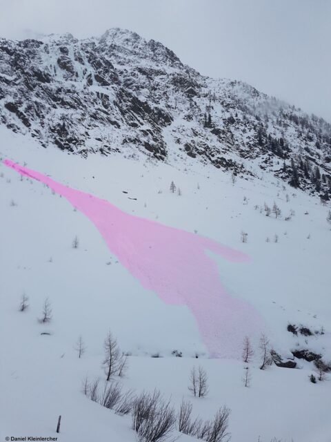 Nasse Lockerschneelawine in den Deferegger Alpen (Foto: 14.03.2023)