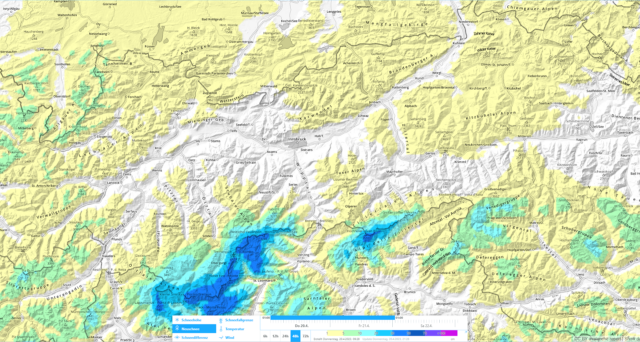 48h Neuschneeprognose vom 20.04.2023