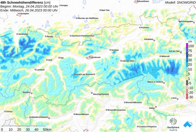 Der Neuschnee vom 24.04. und 25.04.2023. Wassereintrag kann diesen (inzwischen vielerorts gesetzten) Schnee wieder schwächen. Der Neuschnee vom 24.04. und 25.04.2023. Wassereintrag kann diesen (inzwischen vielerorts gesetzten) Schnee wieder schwächen.
