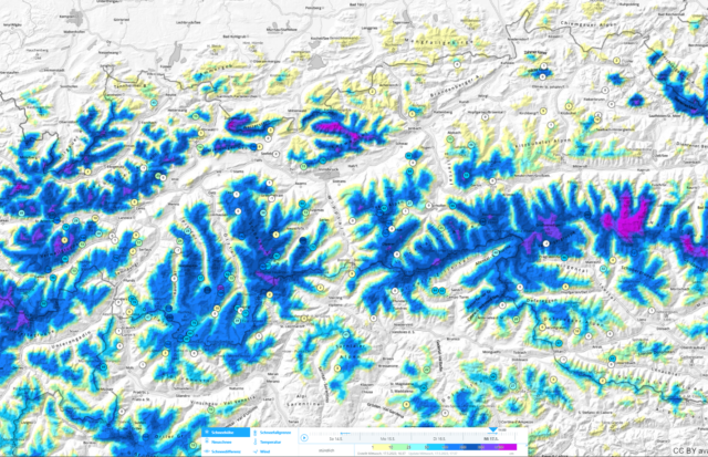 Analyse der Gesamtschneehöhenverteilung in Tirol vom 17.05.2023