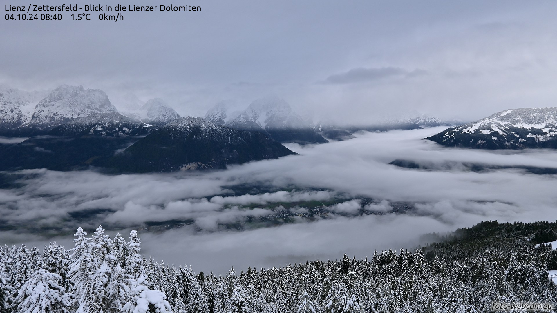 Aktuell ist es in mittleren und höheren Lagen winterlich, so wie hier im südlichen Osttirol (Foto: © fotowebcam.eu)
