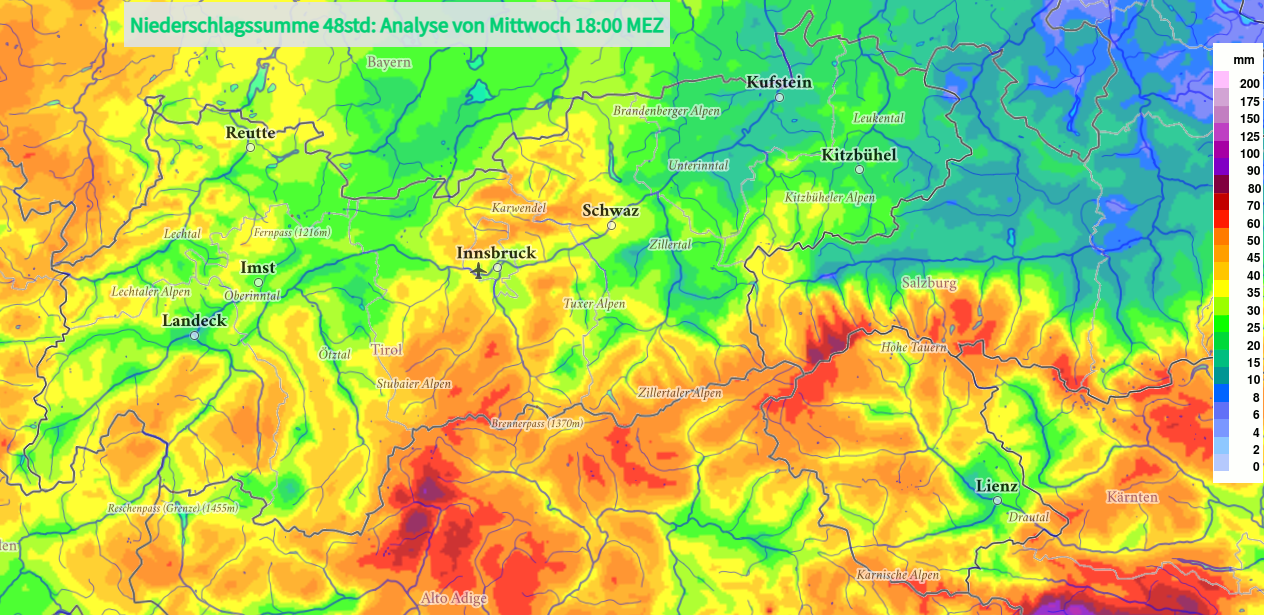 Analyse der 48h Niederschlagssumme