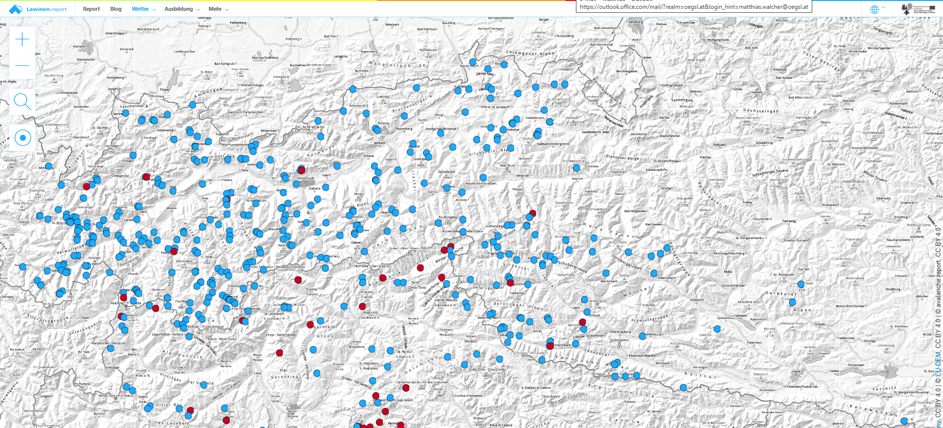 Die Wetterstationen des LWD Kärnten sind nun auch auf Lawinen.report eingebunden.