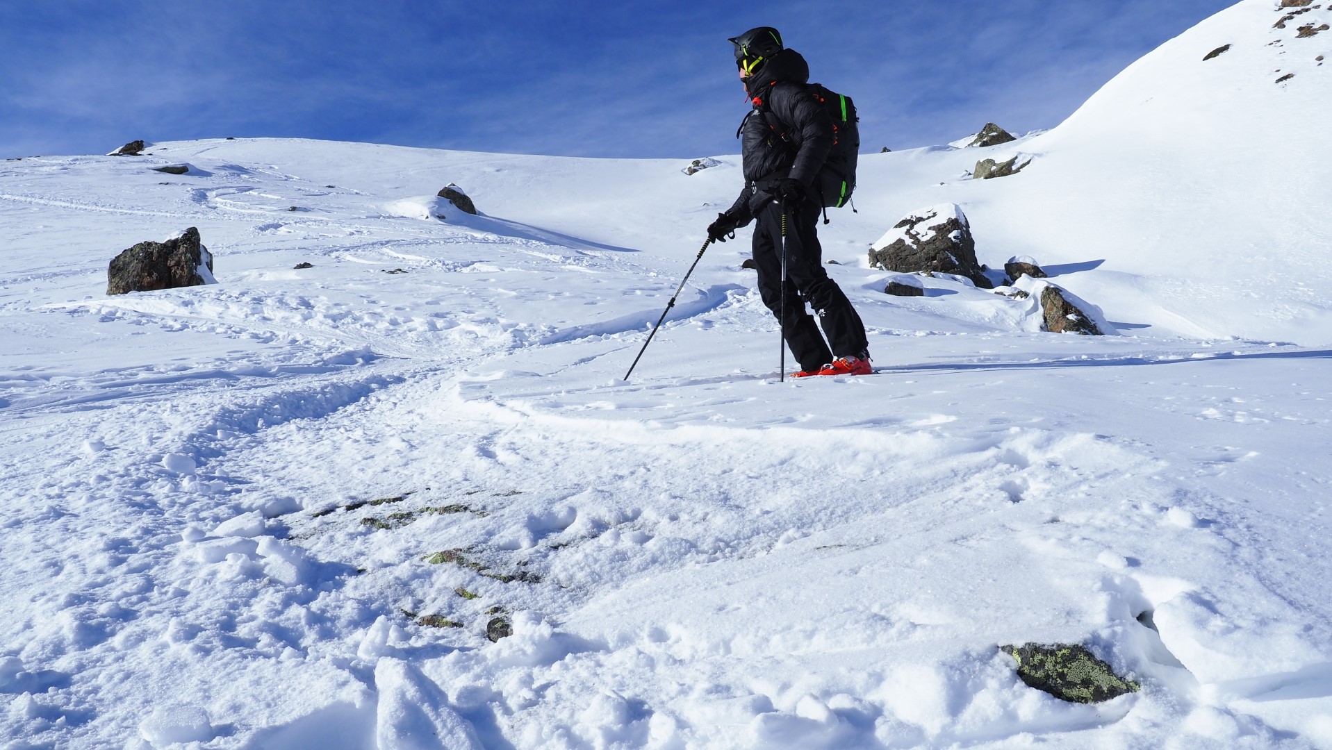 Somit besteht weiterhin die Gefahr von "shark" bei der Abfahrt. Silvretta (© LWD Tirol, 16.01.2026)