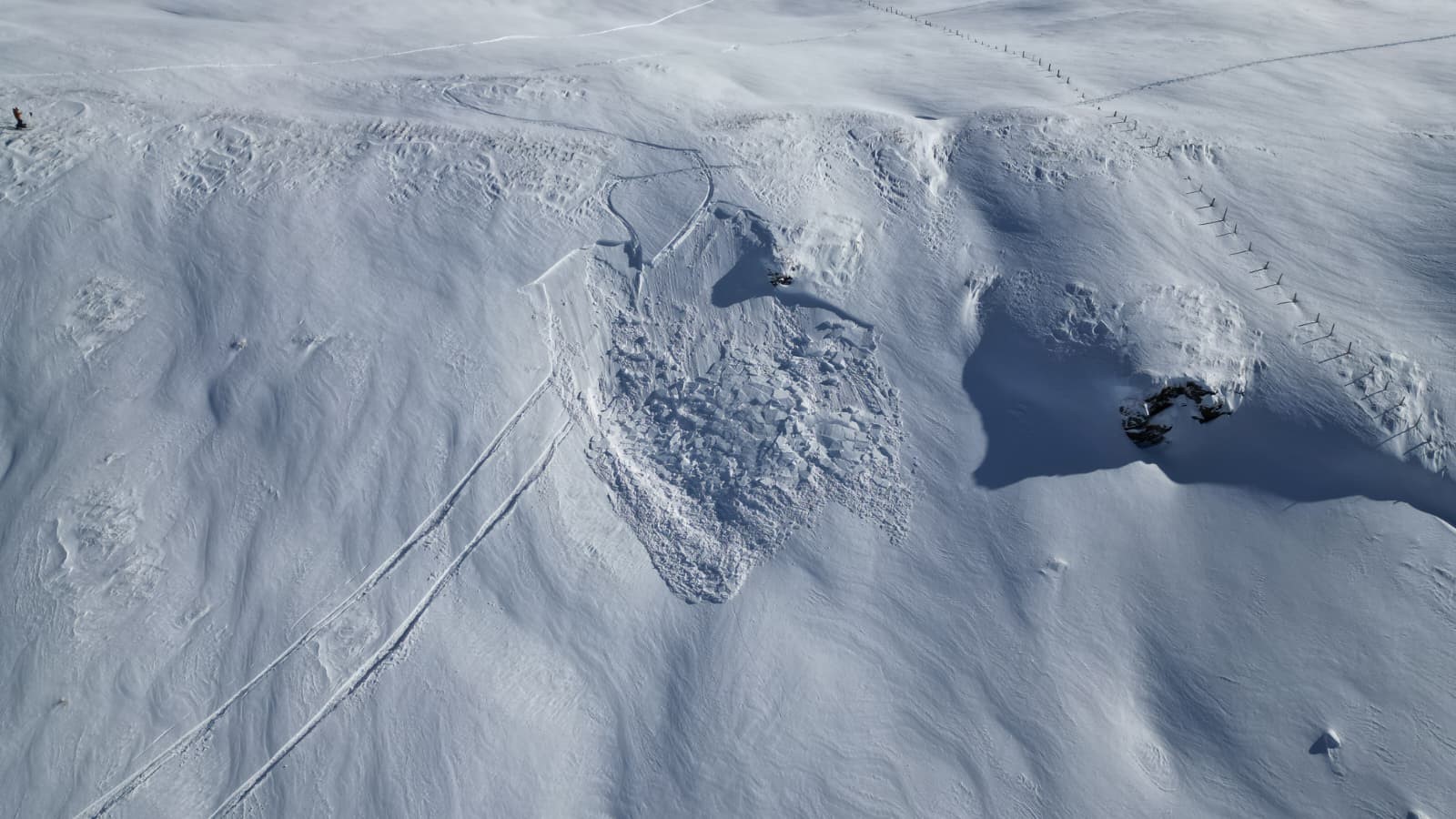 Personenausgelöstes Schneebrett in der Region Deferegger Alpen Ost (© Mark Kleinlercher, 26.01.2026)