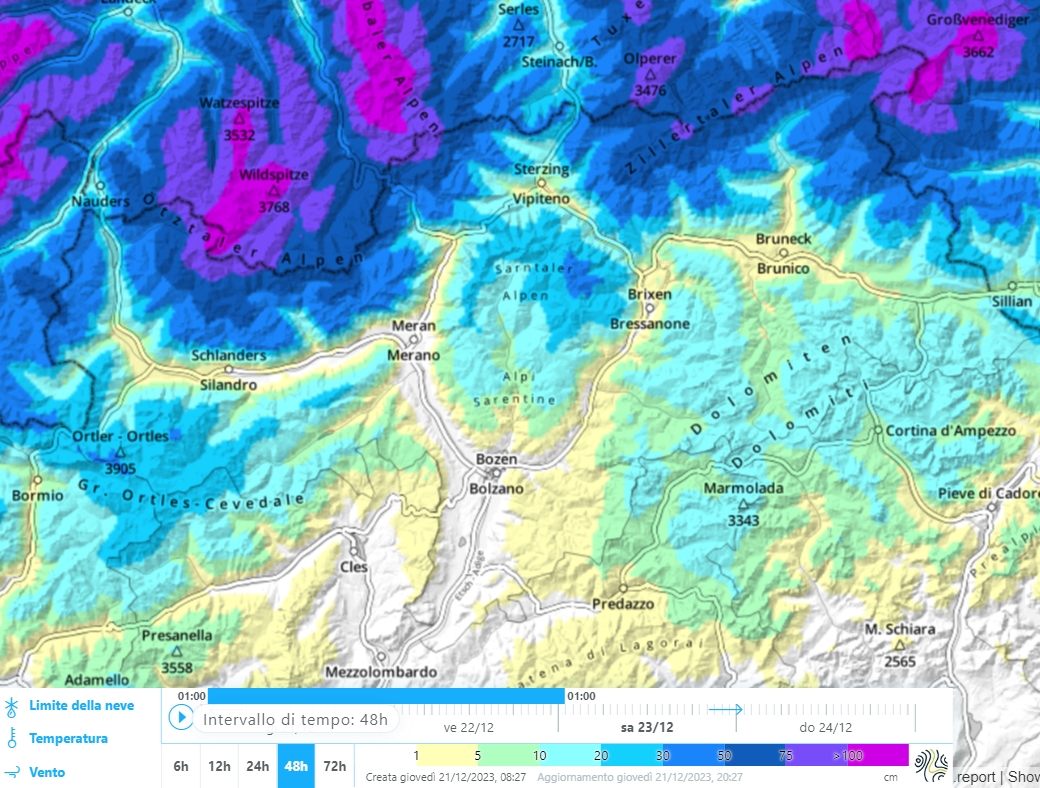 Situazione valanghiva critica lungo la cresta di confine
