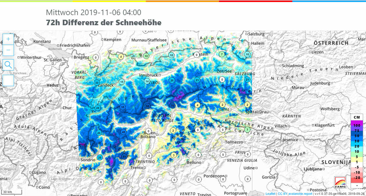 Condizioni invernali in montagna con possibile pericolo valanghe