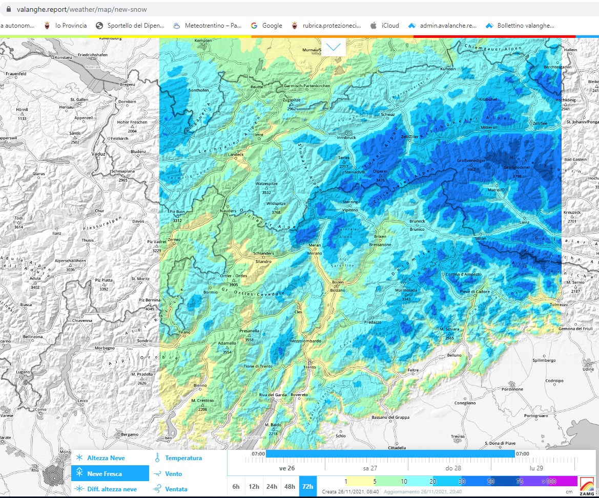 Nevicate nel fine settimana –  a breve inizio delle previsioni valanghe per questa stagione in relazione all’entità delle precipitazioni nevose